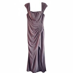 Azazie Strapless Dress in old rose Elegant mauve gown with ruched detailing